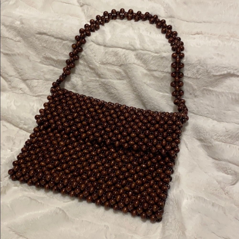 Vintage Gaymode Japanese Wood Bead Purse